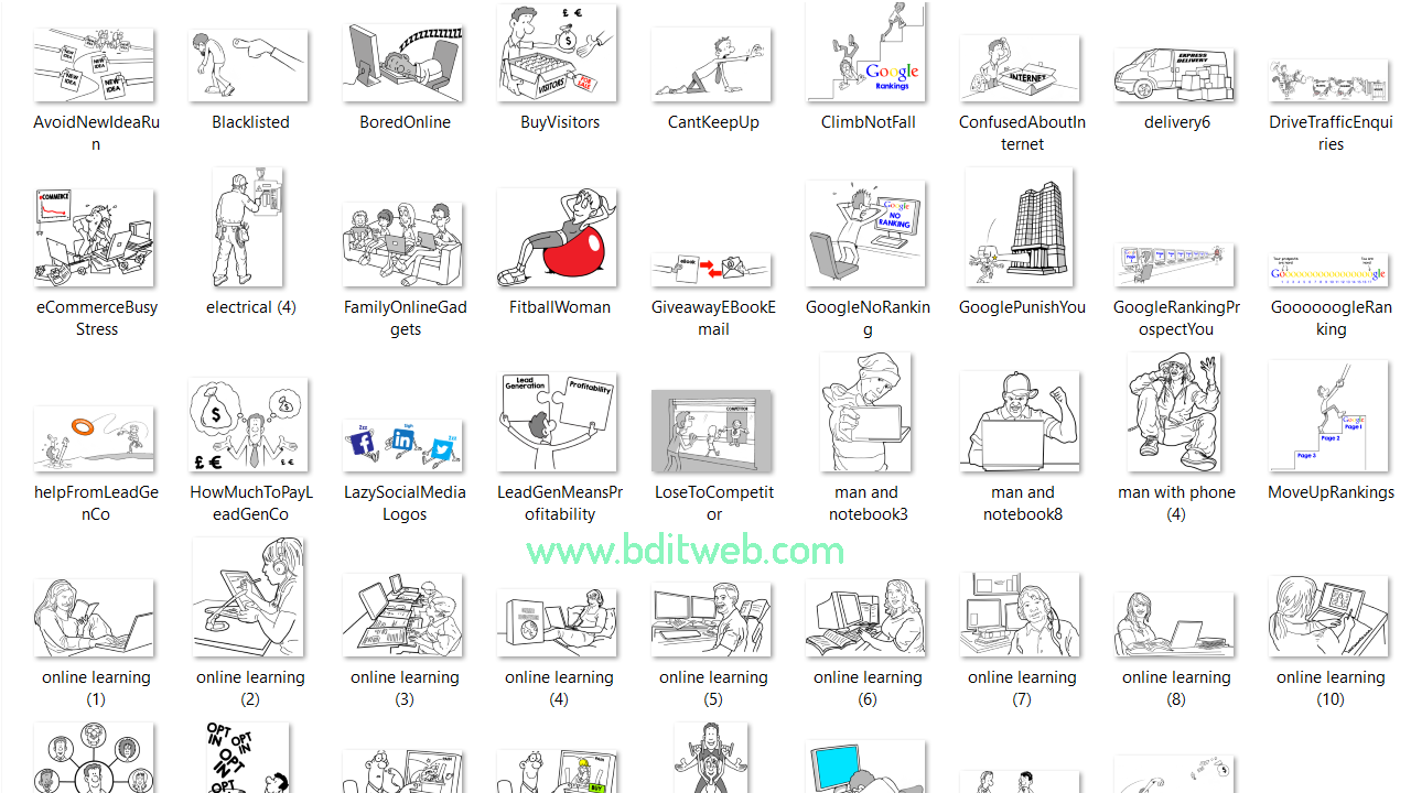 Online Marketing VideoScribe SVG Images Download