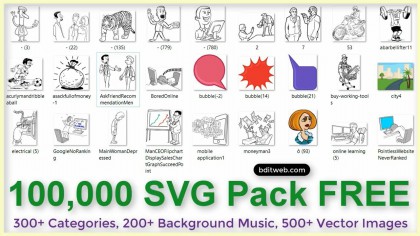100,000 SVG and PNG Bundle Pack for Whiteboard Project